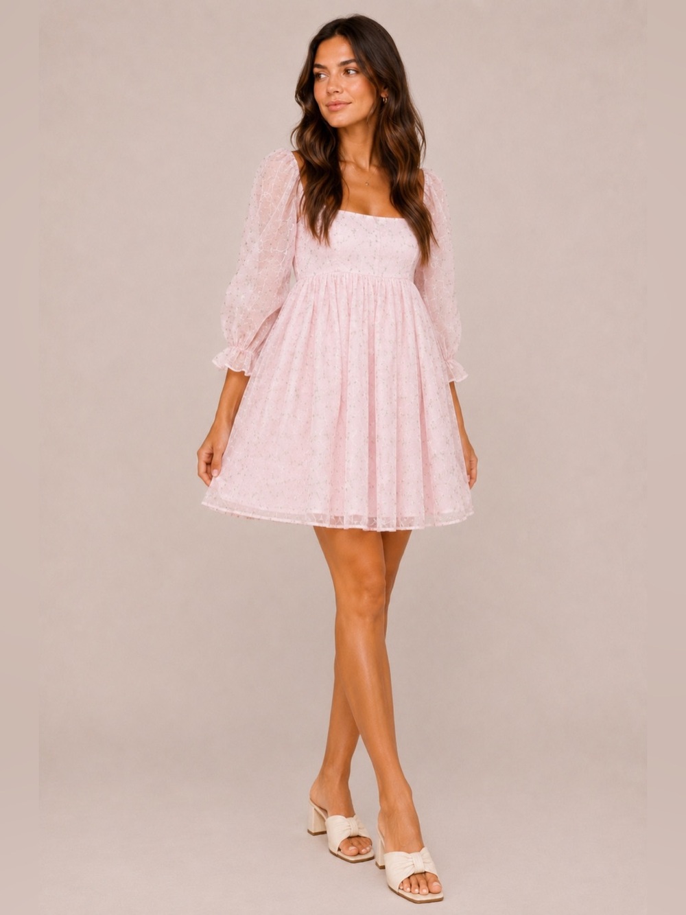 Altar’d State Stephanie Floral Dress Pink Babydoll Mini NWT XS